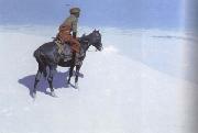 Frederic Remington The Scout:Friends or Foes (mk43) oil on canvas
